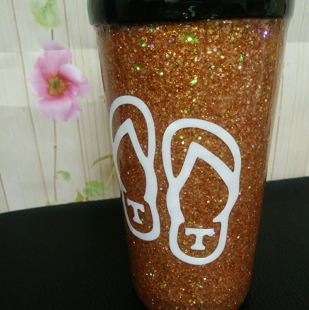 Flip Flop T Glitter Tumbler